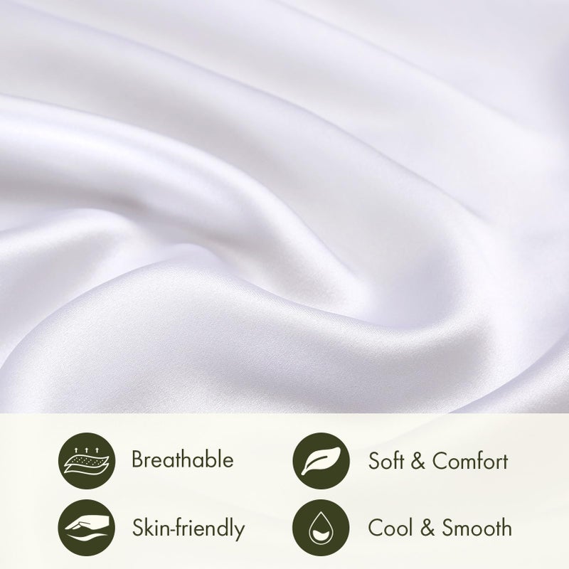LilySilk غطاء وسادة حرير LILYSILK 19 مم للشعر والبشرة مع جانب قطن قياسي/ملكة 20x30 بوصة أبيض 1 قطعة - Image 5